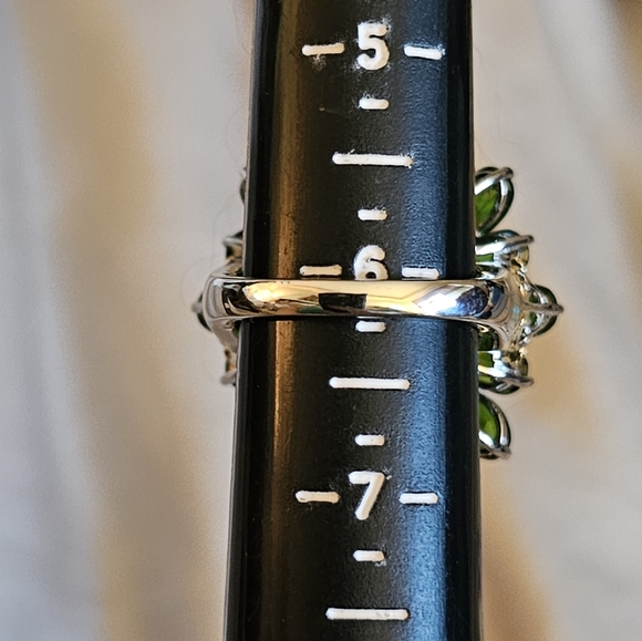Sz 6, Chrome Diopside 12.40 Carats, 925 Silver, Platinum/14K yellow gold Vermeil - Picture 8 of 12